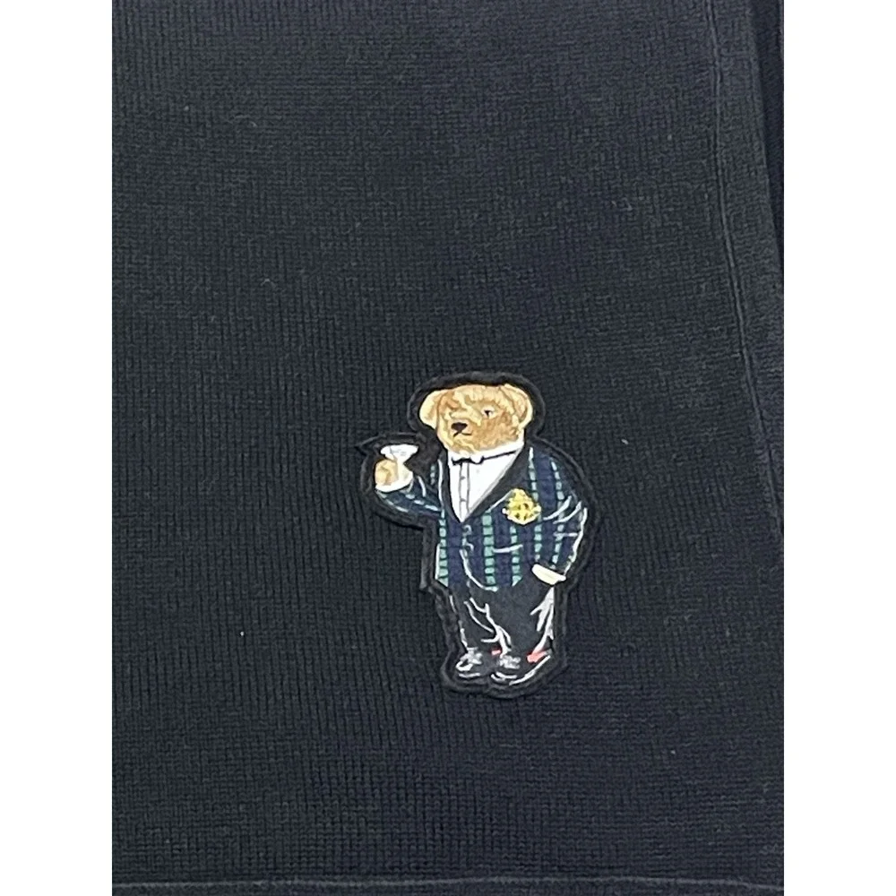 Ralph Lauren Home Alsten Polo Bear Knit Throw Blanket  Martini Tuxedo 70